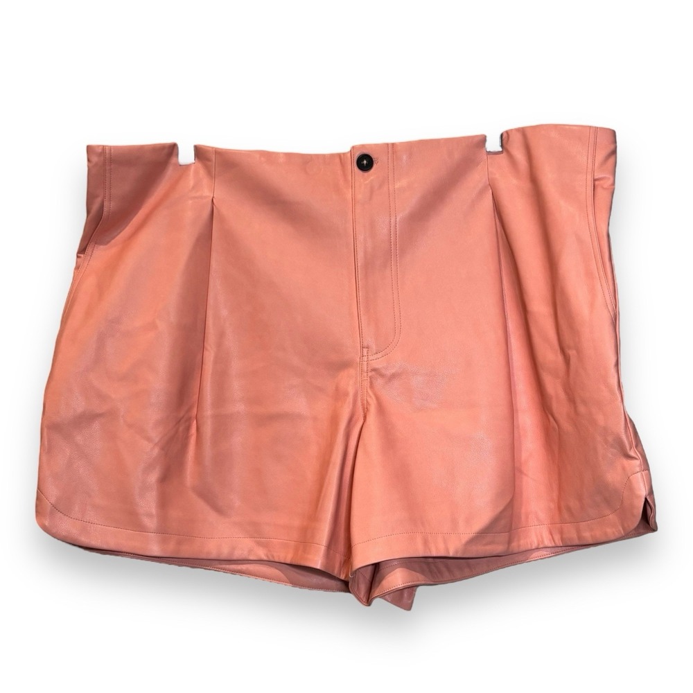Avec Les Filles Womens Vegan Leather High Rise Shorts Size 2X New